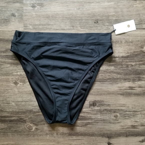 NWT Shade & Shore Black Cheeky Bikini Swim Suit Bottom - Picture 1 of 4